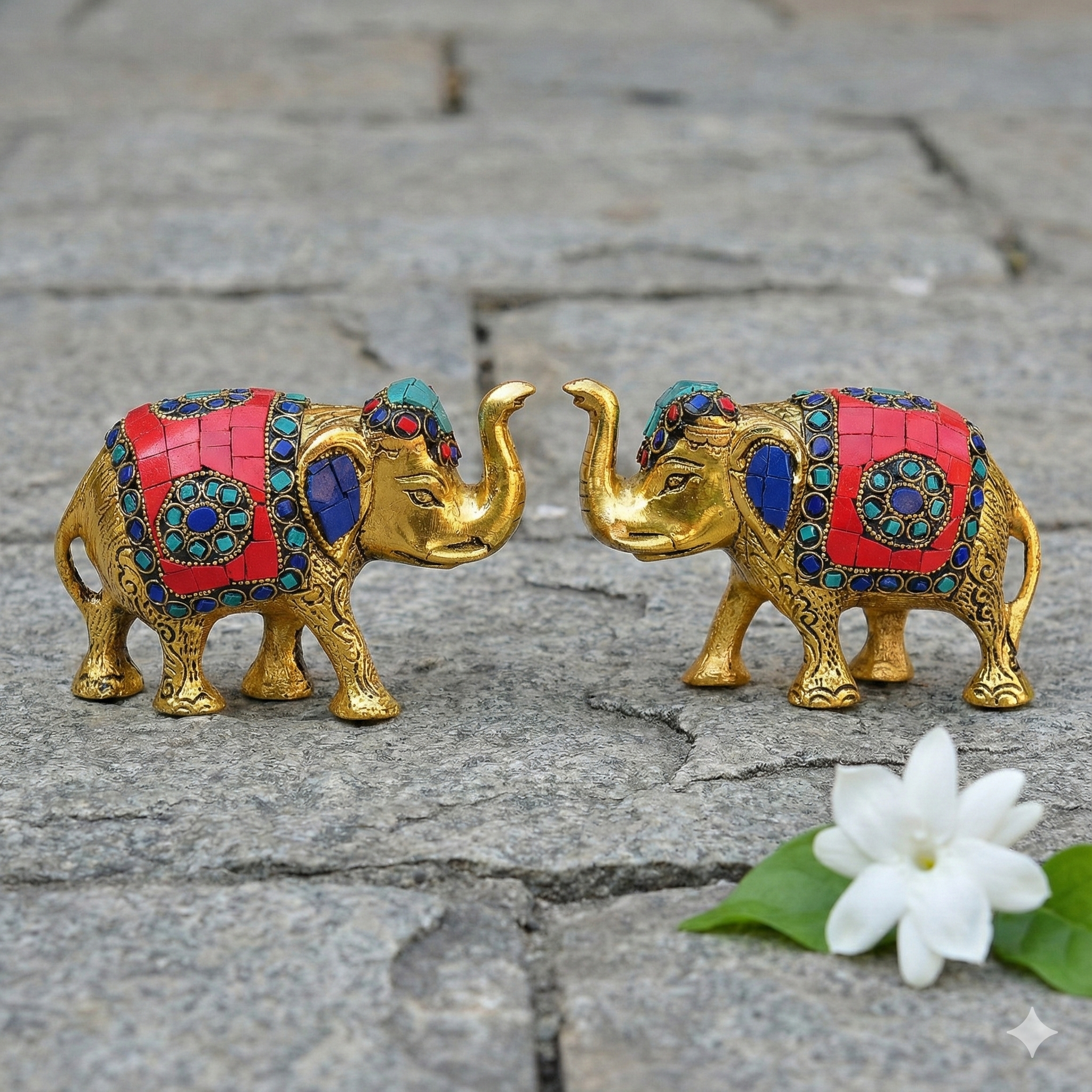 golden antique stone work elephant