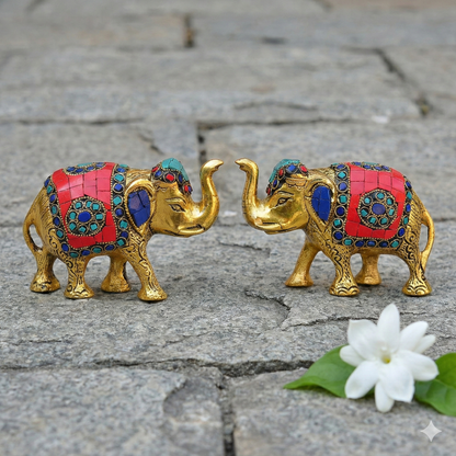 golden antique stone work elephant