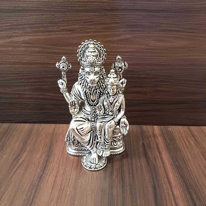 Antiq German Silver Lakshmi Narasimha Swamy Idol 4 Inch