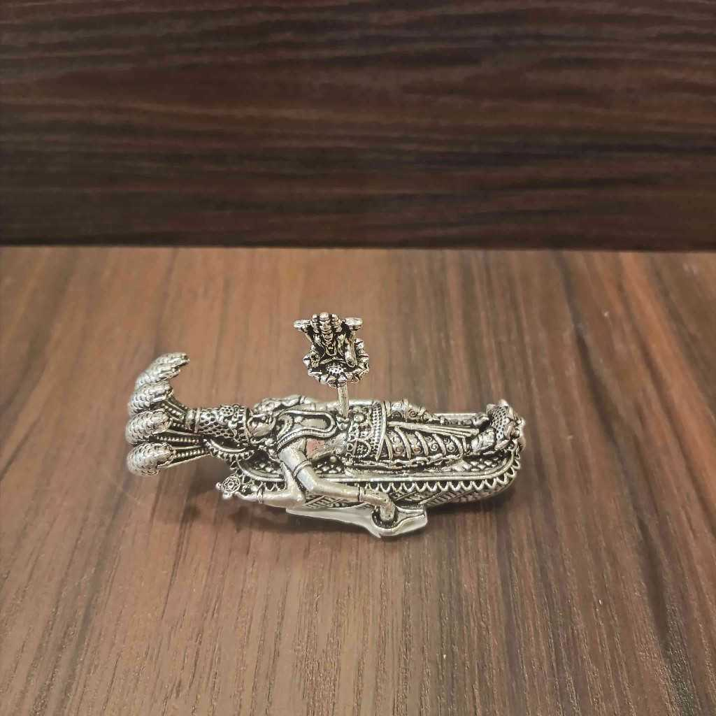 Antiq German Silver Anantashayana Vishnu Idol Mini