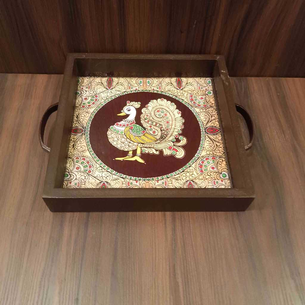 Tanjore Wooden Tray 8x8