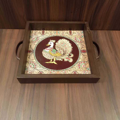 Tanjore Wooden Tray 8x8