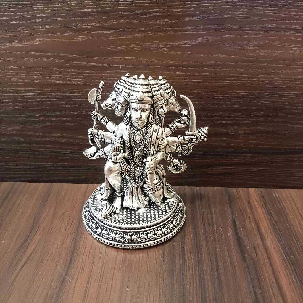 Antiq German Silver Panchmukhi Hanuman 3.5 Inch