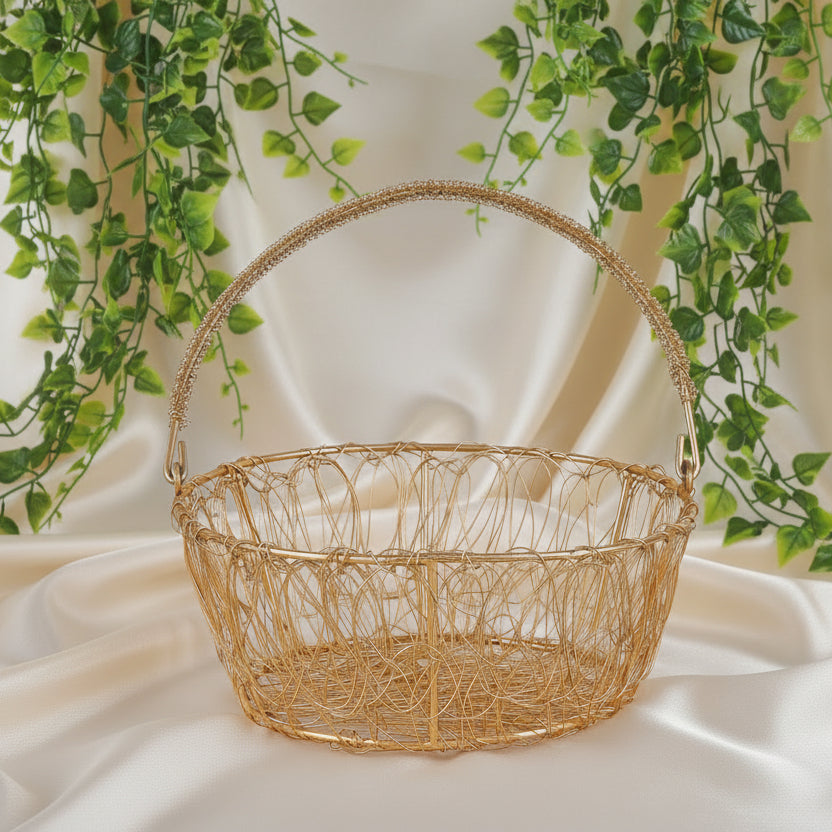 Metal Round Fancy Basket Big