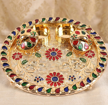 Kumkum Plate Minakari Suraj