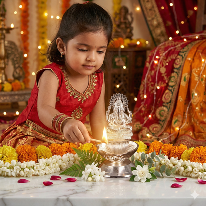 silver ganesh diya home decor