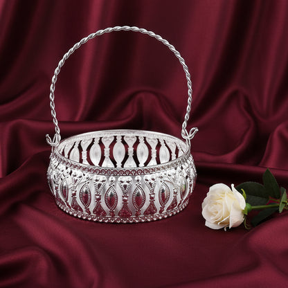 Silver Plated Basket With Handle 4