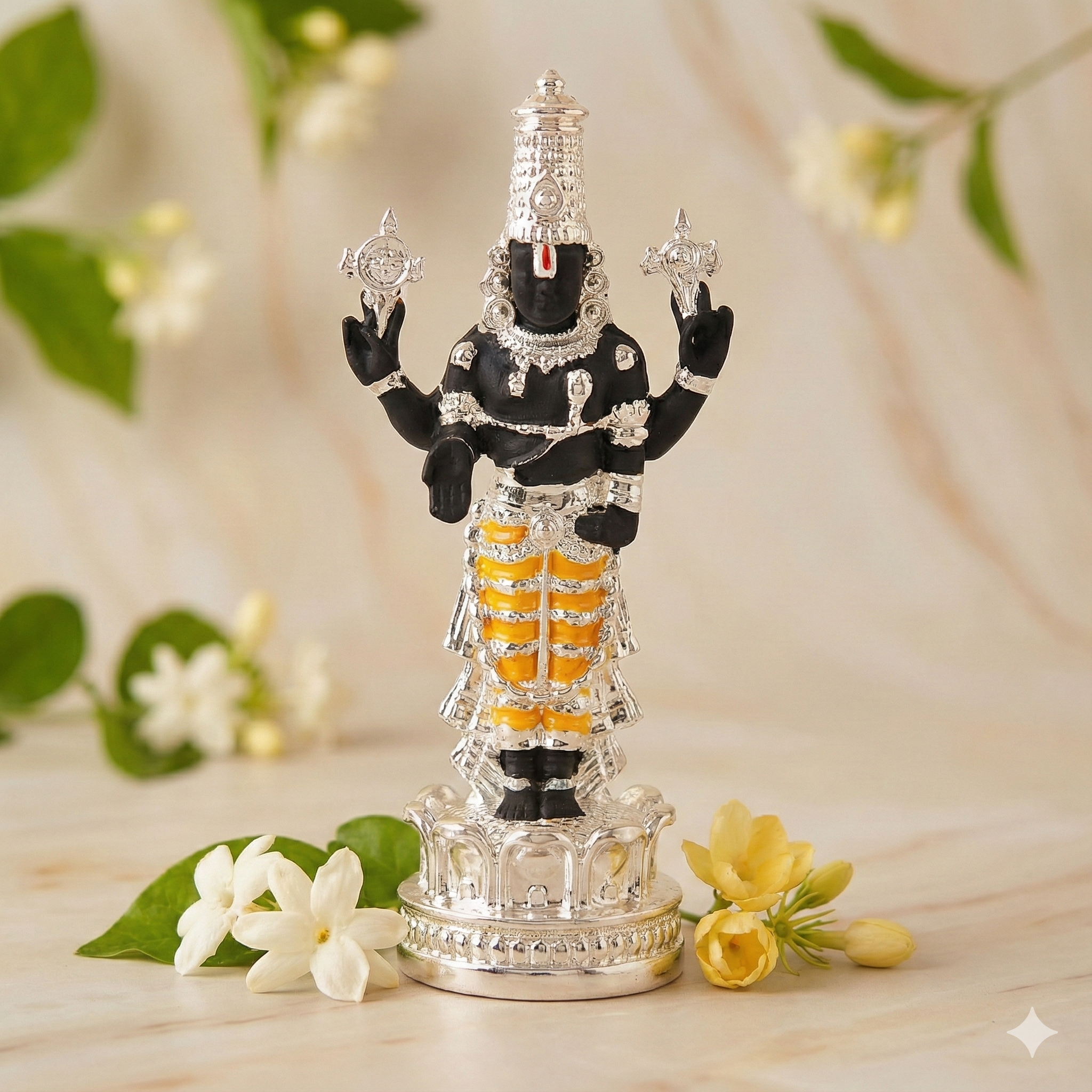 silver plated balaji statue return gift