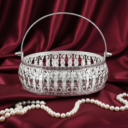Silver Plated Basket With Handle 5