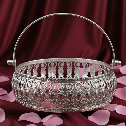 Silver Plated Basket With Handle 6