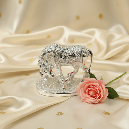 Silver Plated Cow And Calf Small